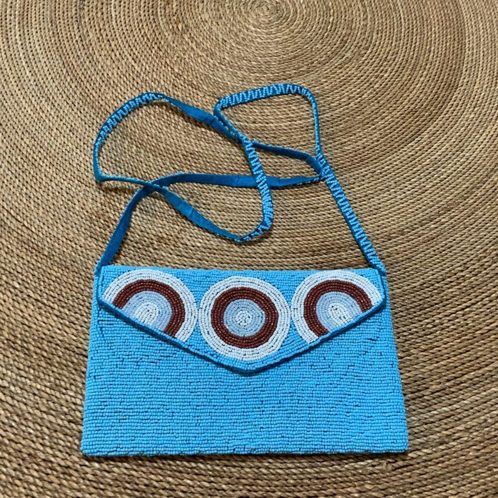 Beaded Women's Blue Summer Retro Clutch